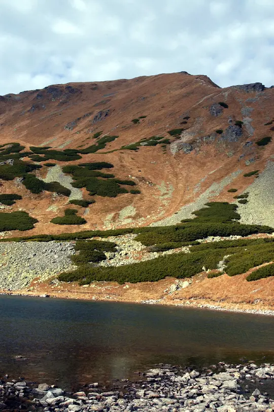 Vyšné Jamnícke pleso pod&nbsp;hrebeňom Volovca v&nbsp;Západných Tatrách
